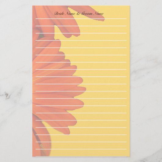 Orangengras-Blume Briefpapier (Vorderseite)
