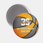 Orangengraue Basketballmannschaftsfarben Magnet (Vorderseite/Rückseite)