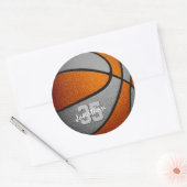 Orangengraue Jungs Basketballmannschaftsfarben Runder Aufkleber (Umschlag)