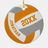 Orangengraue Jungs Mädchen Volleyballmannschaft Fa Keramik Ornament (Hinten)