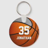 Orangengraue Mannschaft färbt Jungs Basketball Schlüsselanhänger (Vorderseite)