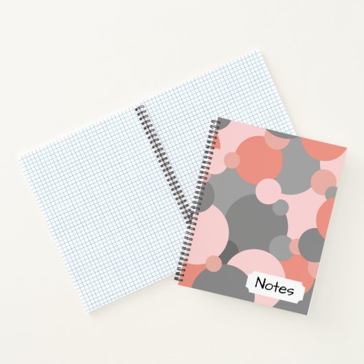 Orangengraue Moleküle Spiral Notebook Notizblock (Innenseite)