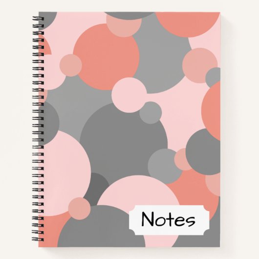 Orangengraue Moleküle Spiral Notebook Notizblock (Vorderseite)