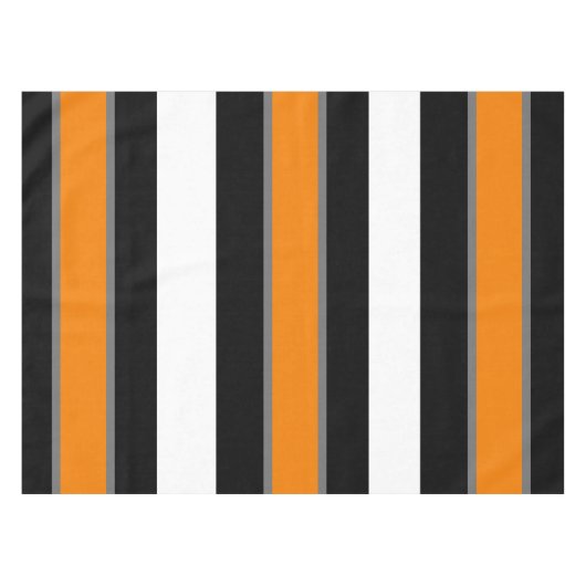 Orangengraue und schwarze Streifen Tischdecke (Vorderseite (Horizontal))