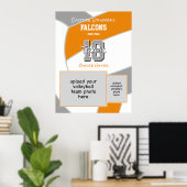 Orangengraue Volleyballmannschaftsfarben zum Geden Poster (Heimbüro)