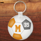 Orangengrauer Fußball-Mannschaft Farben Geschenke  Schlüsselanhänger (Rückseite)