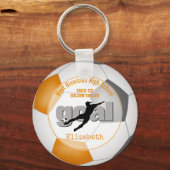 Orangengrauer Fußball-Mannschaft Farben Geschenke  Schlüsselanhänger (Vorderseite)