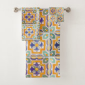 Orangengrün-blaues Handtuch Badhandtuch Set (Insitu)