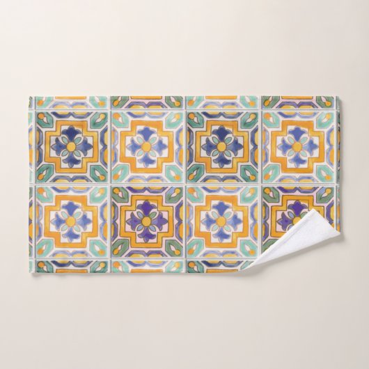 Orangengrün-blaues Handtuch Badhandtuch Set (Handtuch)