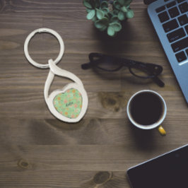Orangengrün-metallischer Schlüsselanhänger