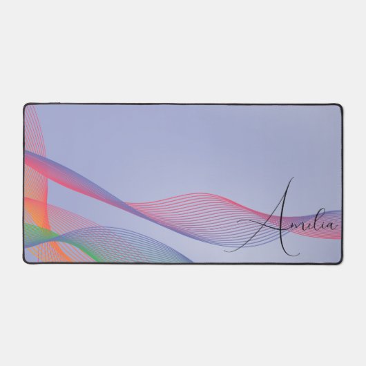 Orangengrün-Wave-Lavendel Schreibtischunterlage (Vorderseite)