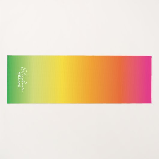Orangengrüne Gradient Yoga Mat mit Individuelle Na Yogamatte (Vorderseite (Horizontal))