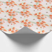 Orangengummi und Bienen Aquarell Geschenkpapier (Ecke)