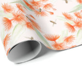 Orangengummi und Bienen Aquarell Geschenkpapier (Rolleneckpunkt)