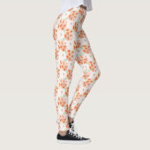 Orangengummi und Bienen Aquarellfarbene gemusterte Leggings (Rechts)