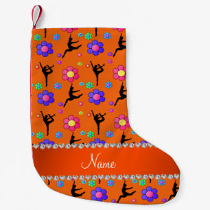 Orangengymnastik-Blume mit personalisiertem Namen Kleiner Weihnachtsstrumpf