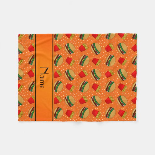 Orangenhaie mit personalisiertem Namen Pommes Frit Fleecedecke (Vorderseite (Horizontal))