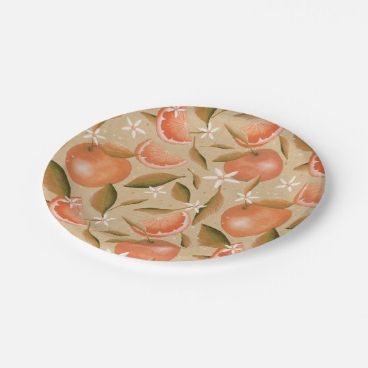 Orangenhain hellbraun pappteller (Schrägansicht)