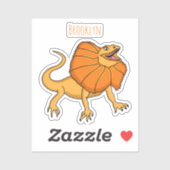 Orangenhals-Eidechsen-Cartoon Aufkleber (Blatt)