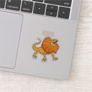 Orangenhals-Eidechsen-Cartoon Aufkleber