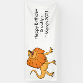 Orangenhals-Eidechsen-Cartoon Banner (Vertikal)