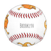 Orangenhals-Eidechsen-Cartoon Baseball (Vorderseite)