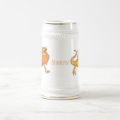 Orangenhals-Eidechsen-Cartoon Bierglas (Mittel)