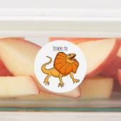 Orangenhals-Eidechsen-Cartoon Etiketten (Befestigt)