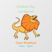 Orangenhals-Eidechsen-Cartoon Fensteraufkleber (Blatt)