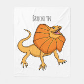 Orangenhals-Eidechsen-Cartoon Fleecedecke (Vorderseite)