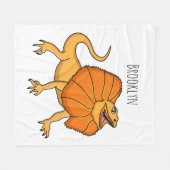 Orangenhals-Eidechsen-Cartoon Fleecedecke (Vorderseite (Horizontal))