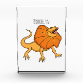 Orangenhals-Eidechsen-Cartoon Fotoblock (Vorderseite)