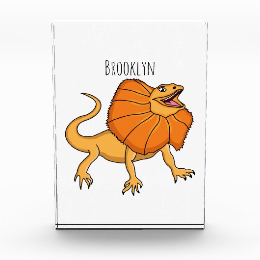 Orangenhals-Eidechsen-Cartoon Fotoblock (Vorderseite)