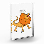 Orangenhals-Eidechsen-Cartoon Fotoblock (Links)