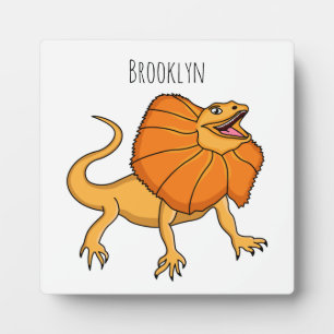 Orangenhals-Eidechsen-Cartoon Fotoplatte