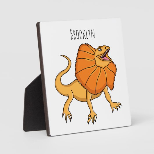 Orangenhals-Eidechsen-Cartoon Fotoplatte (Vorderseite)