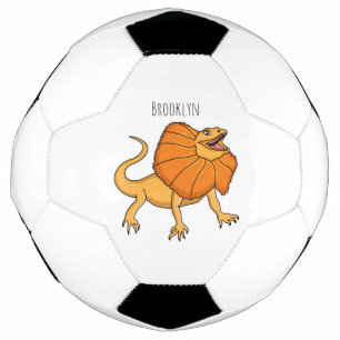 Orangenhals-Eidechsen-Cartoon Fußball