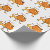 Orangenhals-Eidechsen-Cartoon Geschenkpapier (Ecke)