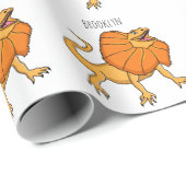 Orangenhals-Eidechsen-Cartoon Geschenkpapier (Rolleneckpunkt)