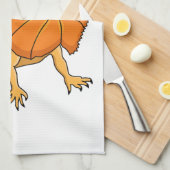 Orangenhals-Eidechsen-Cartoon Geschirrtuch (Viertel Falte)