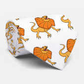 Orangenhals-Eidechsen-Cartoon Krawatte (Gerollt)