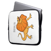 Orangenhals-Eidechsen-Cartoon Laptopschutzhülle (Vorderseite Links)