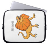 Orangenhals-Eidechsen-Cartoon Laptopschutzhülle (Vorderseite)