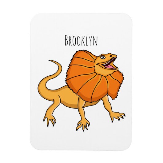 Orangenhals-Eidechsen-Cartoon Magnet (Vertikal)