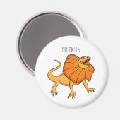 Orangenhals-Eidechsen-Cartoon Magnet (Vorderseite/Rückseite)