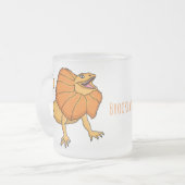 Orangenhals-Eidechsen-Cartoon Mattglastasse (Vorderseite Links)