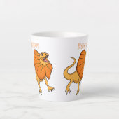 Orangenhals-Eidechsen-Cartoon Milchtasse (Vorderseite)