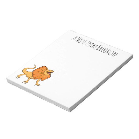 Orangenhals-Eidechsen-Cartoon Notizblock (Rotiert)