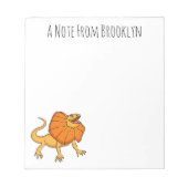 Orangenhals-Eidechsen-Cartoon Notizblock (Vorderseite)