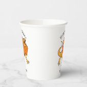 Orangenhals-Eidechsen-Cartoon Pappbecher (Links)